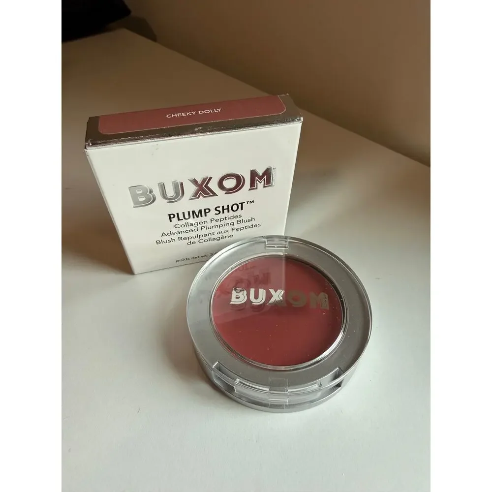 $28 New BUXOM Plump Shot Collagen Peptides Blush Cheeky Dolly New NIB 3.9g